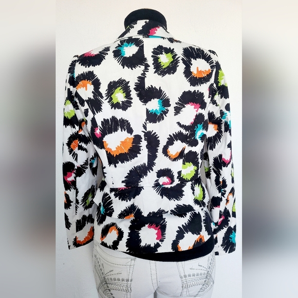 Sandro Paris Women's Luxe Stretch Cotton Blazer Jacket Lined Abstract Small - Picture 9 of 16